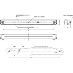 Žymeklis LED, stačiakampis, 12/24V, skaidrus, užsukamas, 237x20x22mm, Waś 1400300560
