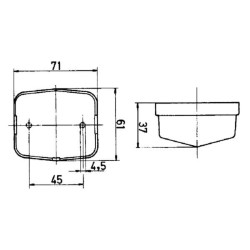 Kvadratinis žymeklis, 12/24V, raudona/balta, užsukamas, 71x37x61mm, Jokon 120003200