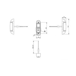 Šviesos diodas, 0,8/1,7 W, stačiakampis, 12-24 V, raudona/balta, 110x30x28 mm, 4 šviesos diodai, Kramp LA103165