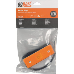 Šviesos diodas, 0,4 / 0,7 W, stačiakampis, 12/24 V, oranžinis, 112x45x11 mm, 3 šviesos diodai, gopart LA35053