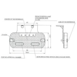 Žymeklis LED, stačiakampis, 12-24V, 105,4x45x11,8mm, Jaeger, Kramp LA30105