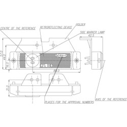 Žymeklis LED, stačiakampis, 12-24V, 130x32x20.5mm, Jaeger, Kramp LA30132
