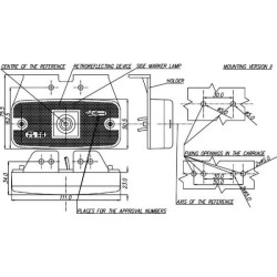 Žymeklis LED, stačiakampis, 12-24V, 111x50,5x23mm, Jaeger, Kramp LA30129