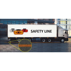 Žymeklis LED, oranžinis, stačiakampis, 12-24V, 133,8x53x25mm "SAFETY LINE", Kramp logotipas LA30172