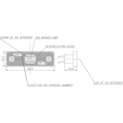 Žymeklis LED, stačiakampis, 12-24V, 98x31,5x25mm, Kramp LA30133