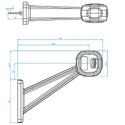 Žymeklis RH LED, 12/24V, raudona/balta, užsukamas, Britax L450200LMV