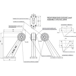 Žymeklis RH LED, apvalus, 12/24V, raudonas/skaidrus, užsukamas, 190x89x164mm, Waś 1400300062