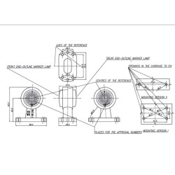 Žymeklis LED, apvalus, 12/24V, prisukamas, 95x86mm, Waś 1400300293BC