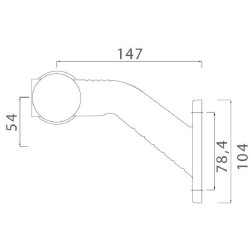 Žymeklis LH LED, apvalus, 12V, raudona/balta/oranžinė, varžtas ant nuolatinės srovės kištuko, Aspöck 313309007