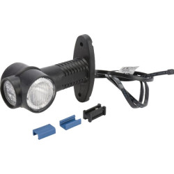 Šviesos diodas, apvalus, 12V, raudona/balta/oranžinė, varžtas ant nuolatinės srovės kištuko, Aspöck 313309027