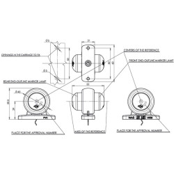 Apvalus žymeklis, 12/24 V, baltas, užsukamas, 50x60 mm, Waś 1400690601