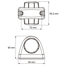 Žymeklis LED, apvalus, 12/24V, raudona/balta, varžtas ant LA265554