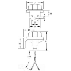 Apvalus žymeklis, 12/24V, baltas, užsukamas, Britax TOR2460