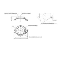 Žymeklis LED, citrininis, 12/24V, baltas, užsukamas, 80x60mm, Waś 1400300519