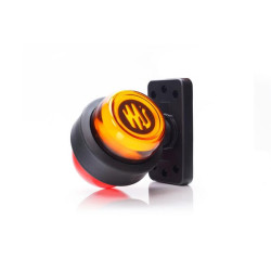 Galinė šoninė gabaritinė LED lemputė, besisukanti, raudona/oranžinė, 12-24V, 108x98x79mm LA30085