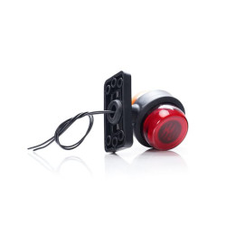 Galinė šoninė gabaritinė LED lemputė, besisukanti, raudona/oranžinė, 12-24V, 108x98x79mm LA30085