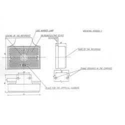 Stačiakampis žymeklis, 12/24V, gintaras, užsukamas, 86x81mm, Waś 1400690420