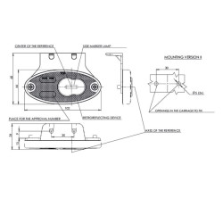 Žymeklis LED, ovalus, 12/24V, gintaras, užsukamas, 102x46mm, Waś 1400300308Z