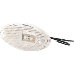 Žymeklis LED, ovalus, 12/24V, baltas, užsukamas, 102x46mm, Waś 1400300309P
