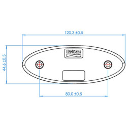 Žymeklis LED, ovalus, 12/24V, baltas, užsegamas, Britax L4700LDV