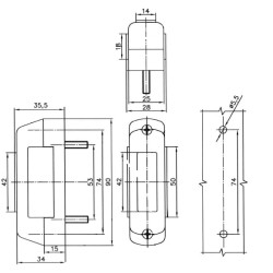 Priekinis/galinis/šoninis gabaritinis LED, stačiakampis, 12-24V, 90x28x35,5 mm LA30090
