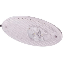 Žymeklis LED, 0,60 W, ovalus, 24 V, skaidrus, užsukamas, 2 šviesos diodai, Hella 2PG964295111