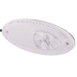Žymeklis LED, 0,60 W, ovalus, 24 V, skaidrus, užsukamas, 2 šviesos diodai, Hella 2PG964295111