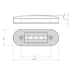 Žymeklis LED, stačiakampis, 12-24V, 115,3x41,3x20 mm, Kramp LA30155F
