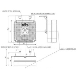 Žymeklis LED, kvadratinis, 12-24V, 65x65x28mm, Kramp LA30138