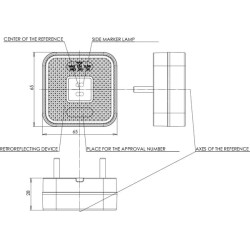 Žymeklis LED, kvadratinis, 12-24V, 65x65x28mm, Kramp LA30122
