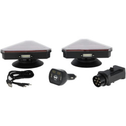 Belaidis šviesos diodas, trikampis, 12/24V, ličio jonų, magnetinis, 178,5x155 mm, 7 kontaktų kištukas, Kramp LA60050