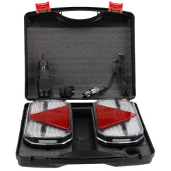 Belaidžio apšvietimo rinkinys LED, CANBUS, stačiakampis, 12V, Li-ion, magnetinis, 245x151x45mm, 13 kontaktų kištukas, dinaminis 