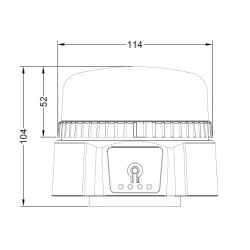 Švyturys LED, įkraunamas, nuotolinio valdymo pultas, 19 W, gintaro spalvos, magnetinis, Ø 114 x 104 mm LA20091