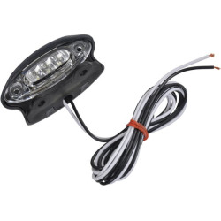 Valstybinio numerio apšvietimas LED, ovalus, 12/24V, skaidrus, užsukamas, 87x38x39mm LA26256