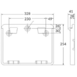 Valstybinio numerio laikiklis LED, 12-24V, kvadratinis, click connect sistema (Jaeger) VLC2399