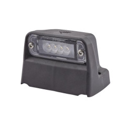 Valstybinio numerio apšvietimas LED, stačiakampis, 12V, skaidrus, užsukamas, 93x63x66,2 mm, ašmenų gnybtų įvorė, 4 šviesos dioda