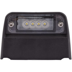 Valstybinio numerio apšvietimas LED, stačiakampis, 12V, skaidrus, užsukamas, 93x63x66,2 mm, ašmenų gnybtų įvorė, 4 šviesos dioda