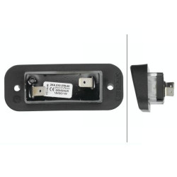 Valstybinio numerio apšvietimas LED, stačiakampis, 12V, baltas, užsukamas, 82,7x111x326 mm, ašmenų gnybtų įvorė, 4 šviesos dioda