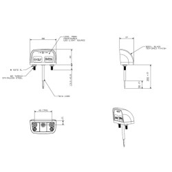 Valstybinio numerio lempa 868 LED 12V, 0,3m laidas L86800LDV