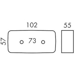 Valstybinio numerio ženklo šviesa stačiakampė, balta, užsegama, 107x55x57mm 488490