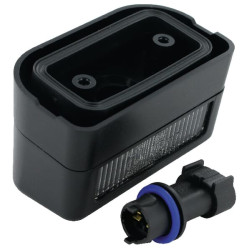 Stačiakampio numerio ženklo apšvietimas, juodas, prisukamas, 80x49 mm AMP kištukas, Cobo 02924000