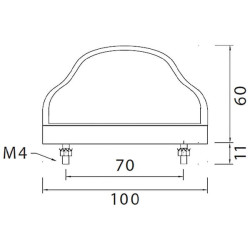 Valstybinio numerio apšvietimas 5W, stačiakampis, 12V, skaidrus, užsukamas, 100x57x60mm, Regpoint I by Aspöck 363209027
