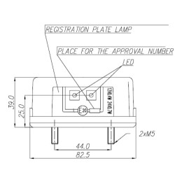 Valstybinio numerio apšvietimas LED kompaktiškas LA41003