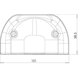 Valstybinio numerio apšvietimas LED, 12-24V, 101x58,5x59,6mm, Kramp LA41002