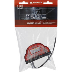 Valstybinio numerio apšvietimas LED, 12-24V, raudonas, 101x58,5x59,6mm, Kramp LA41001