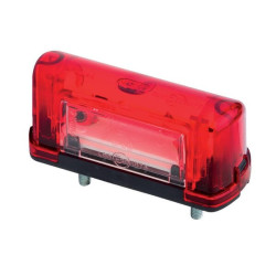 Valstybinio numerio ženklo šviesa stačiakampė, 12/24V, raudona, užsukama, 83x32x39mm, Waś 1400300344