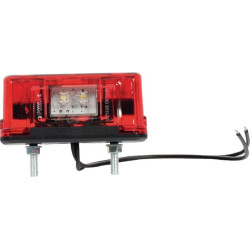 Valstybinio numerio apšvietimas LED, stačiakampis, 12/24V, raudonas, užsukamas, 125x145mm, Waś 1400300451