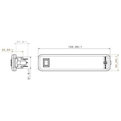 Kabinos vidaus apšvietimas su jungikliu, 132x30mm 3,3W 12/24V D15047