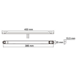 Vidaus šviesos diodas, 1197 lm, stačiakampis, 12 V, baltas, užsukamas, 400x15,5x25 mm, 18 LED LA22776