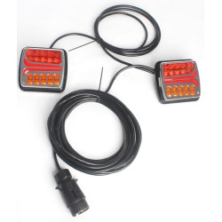 Šviesos komplektas LED, galinis, 12-24V montuojamas 7,5 m laidas, Kramp LA60045
